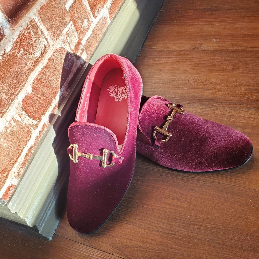 Velvet Maroon Loafers